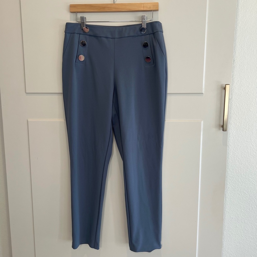 Classic 1946 Blue Sailor Style Dress Pants Silver Button ‎ Women's M Nautical